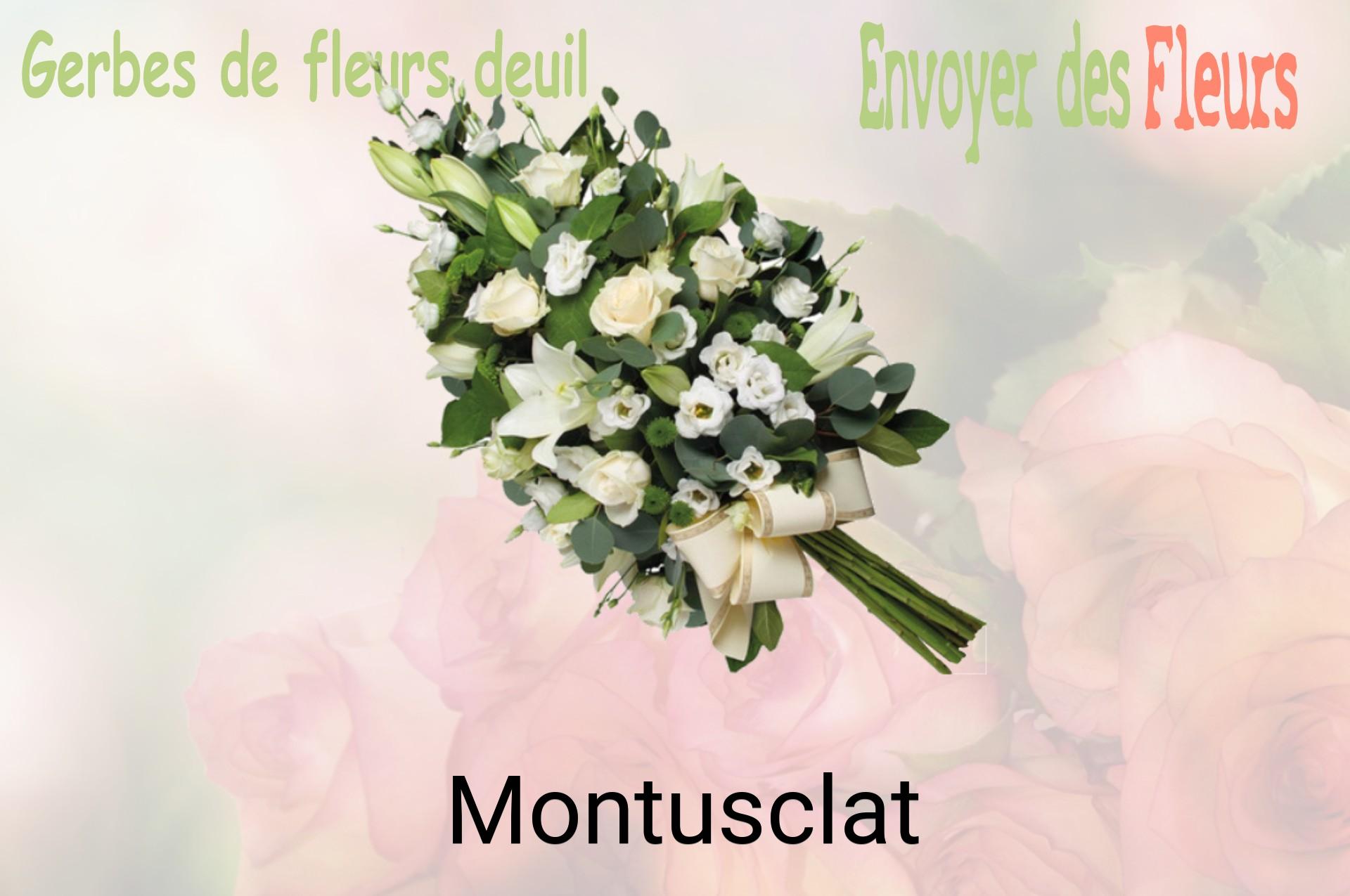 Gerbe de fleurs de deuil livrée à Montusclat